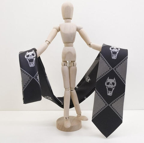 JoJo Bizarre Adventure KILLER QUEEN Kira Yoshikage Skull Neck Tie Cosplay Costumes